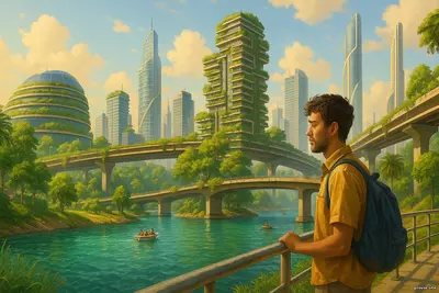 город в огне и в зелени