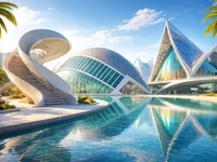 Кадр дня: світлий широкоформатний 3D-вид футуристичної архітектури