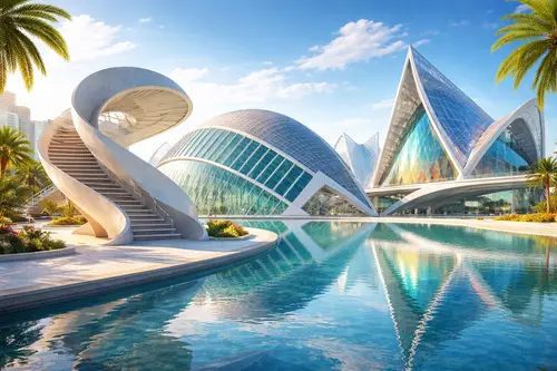 Кадр дня: світлий широкоформатний 3D-вид футуристичної архітектури