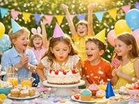 Діти святкують день народження на відкритому повітрі