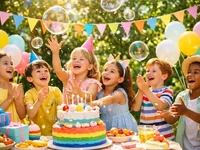 Діти радіють на святкуванні дня народження на вулиці