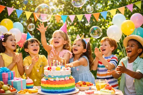 Діти радіють на святкуванні дня народження на вулиці