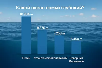 Самым глубоким океаном на Земле является Тихий океан