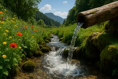 Вода течёт из родника потому, что природа создала удивительный механиз