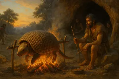 Он носит на себе доспехи, роет норы, живёт скромно и тихо