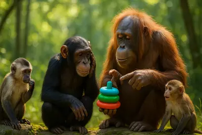 Среди приматов существует огромное разнообразие умственных способносте