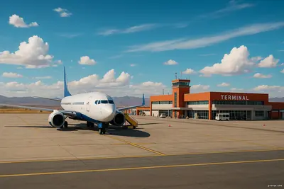 полоса, ведущая в небо, которое ниже облаков